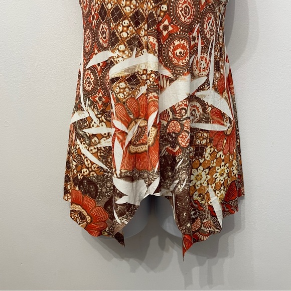 Y2K Rave halter Top 2000’s Brittney spears Vibes Floral Orange - Picture 3 of 6